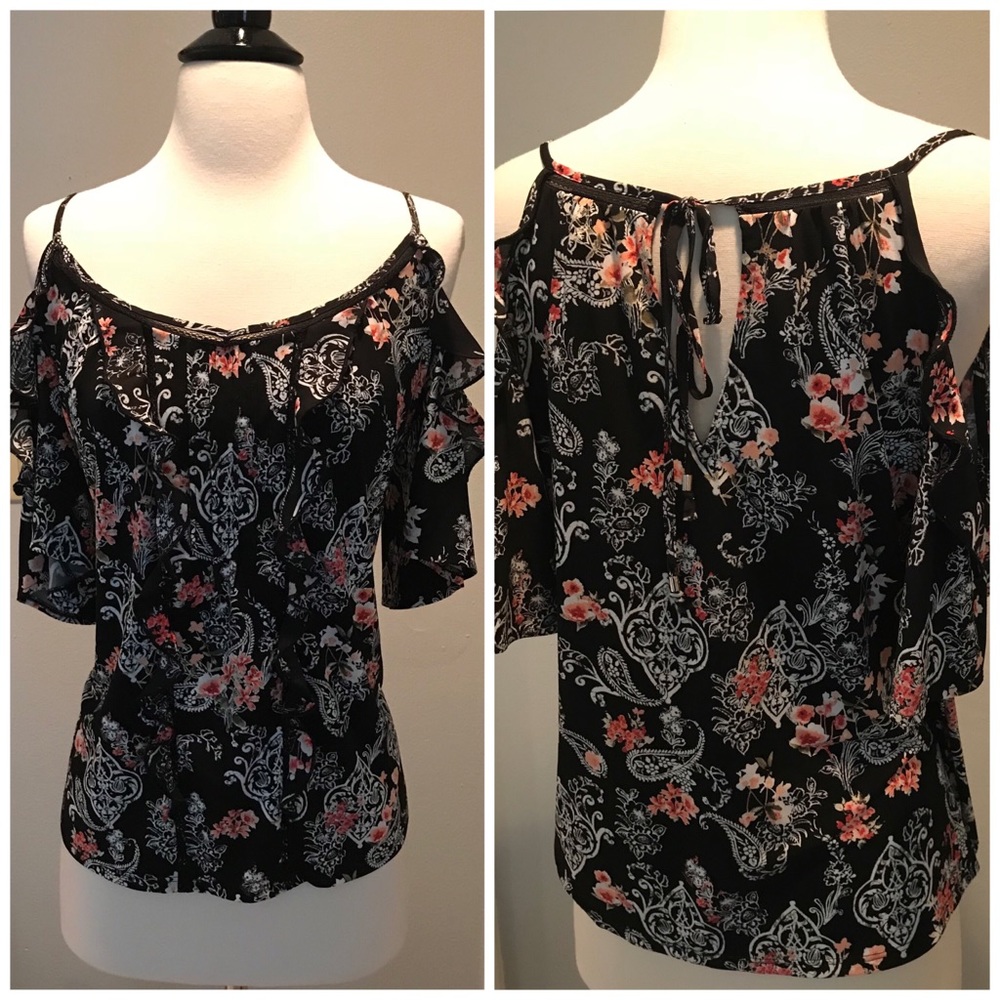 WHBM Cold Shoulder Top